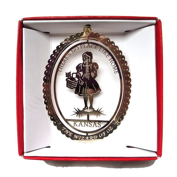 Wizard of Oz Brass Ornament No Place Like Home Dorothy Ruby Slippers Toto - Picture 4 of 5